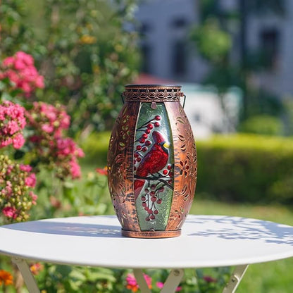 STARSOUL Solar Lantern Outdoor Waterproof, Hanging Solar Lantern for Patio Garden Yard Decor, Cardinal Memorial Gifts for Loss of Love one, Bereavement Sympathy Gift