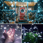 2-Pack 16ft Christmas LED String Lights, Waterproof Timer Lights