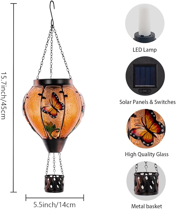 Butterfly Solar Garden Lanterns, Decorative Waterproof LED