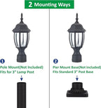 Outdoor Pole Lantern, Daylight White Weatherproof Post Light