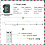 2-Pack 50 LED Christmas Twinkle Lights, 17ft Waterproof for Yard