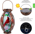Classic Cardinal Solar Lanterns for Porch, Waterproof LED