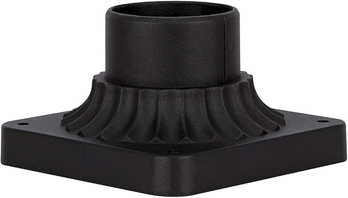 LIT-PaTH Outdoor Post Light Mounting Base, Pier Mount Base with Matte Black Finish, 2-Pack