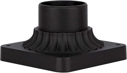 LIT-PaTH Outdoor Post Light Mounting Base, Pier Mount Base with Matte Black Finish, 2-Pack