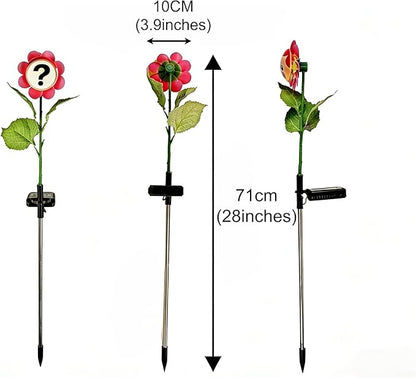 Personified Bobble Face Wind Spinners Sunflower Solar Fairy Light Outdoor with Funny Blank Face - Garden Decor, Waterproof Auto-On/Off Pathway, Lawn, Yard Stake Light for Decorations - Single Pack