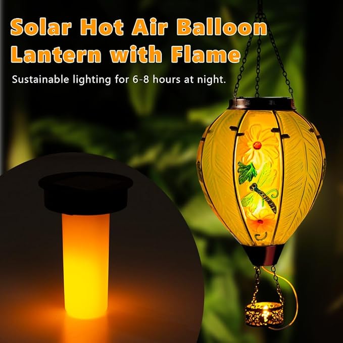 Charming Dragonfly Solar Lanterns for Porch, Waterproof LED