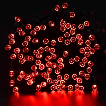 Joomer Red Battery Christmas Lights, 66ft 200LED Fairy Lights Battery Operated Timer 8 Modes Waterproof for Outdoor Home Garden Party Holiday Christmas Trees Decoration