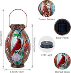 Classic Cardinal Solar Lanterns for Porch, Waterproof LED