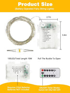 2-Pack 100 LED Christmas Twinkle Lights, Waterproof for Backyard