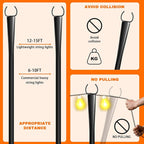 6-Pack Metal String Light Poles, 10ft Backyard Stands