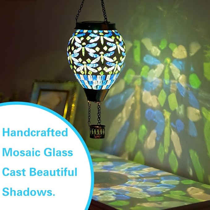 Solar Dragonfly Lanterns, Patio Hanging LED Decor