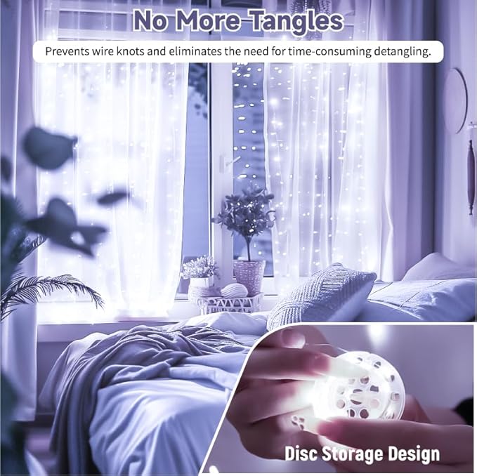 8ft White String Lights for Backyard, Waterproof LED