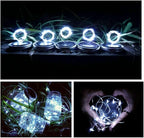 Mason Jar Lid Fairy Lights 12-Pack, Solar Party LED