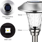 8-Pack Warm White Solar Path Lights, Outdoor Garden LED