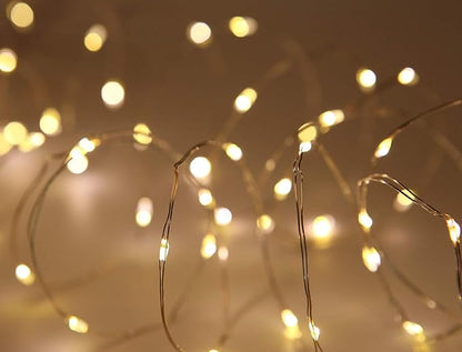 2 Pack 20 Feet 60 Warm White Led Battery Operated Fairy Lights with Remote Control Timer Waterproof Silver Copper Wire Twinkle String Lights for Party Bedroom Wedding Christmas Decorations