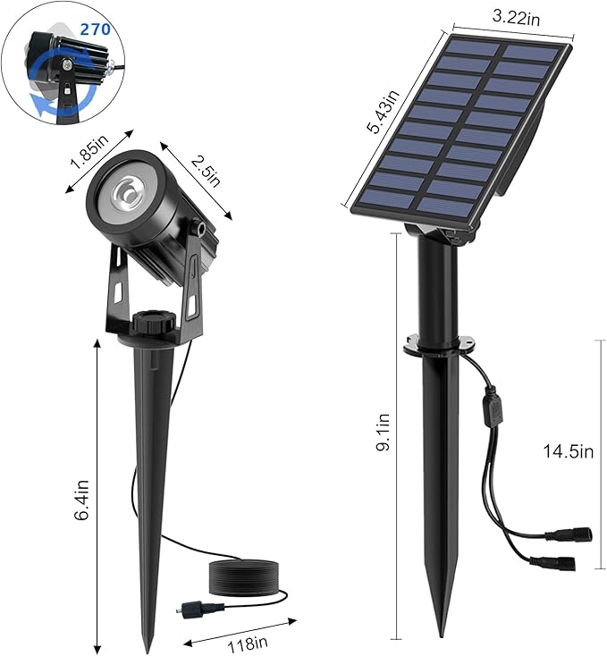 Solar Landscape Spotlights, LED