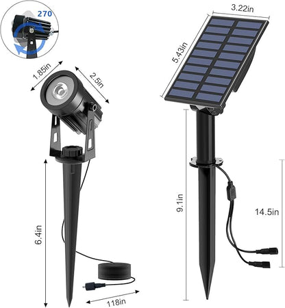 T-SUN Solar Spotlights Outdoor Waterproof, 2-in-1 Solar Landscape Spotlights LED Garden Spot Lights for Yard Tree Garden Pond Pool Area (Warm White)