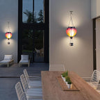 Courtyard Solar Lantern Set, Rustic Outdoor Lighting