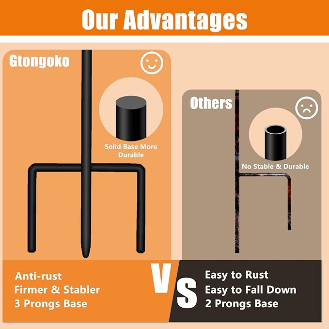 8-Pack 32" Garden Shepherd Hooks, Iron Plant Hangers