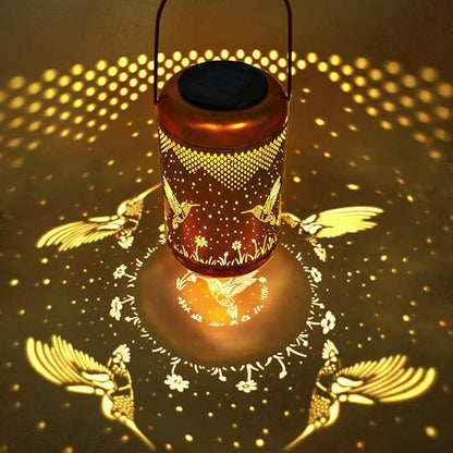 7 Color Variations Solar Lanterns Outdoor, Waterproof Hummingbird Garden Decor, LED Hanging Lights Metal Decor for Yard, Patio, Porch, Lawn, Tabletop - Perfect Christmas Gift for Women, Mom, Grandma