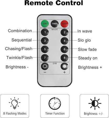 ZNYCYE 1 Pack Battery Operated Fairy Lights with Timer, Waterproof Waterfall Flash Lights 8 Modes 10 Strands 200 LEDs Hanging Vine String Lights with Remote for Outdoor DIY Watering Can Lights