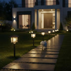 Warm White Solar Pathway Lights 4-Pack, Driveway LED