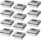 Solar Post Cap Lights 12-Pack, Waterproof LED