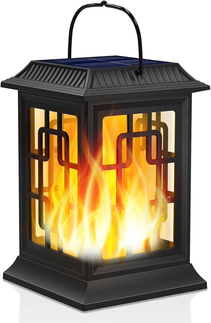 Backyard Solar Hanging Lanterns, Rustic Yard Decor