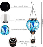 Rustic Hanging Solar Lanterns for Outdoor, Waterproof LED