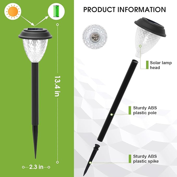 Solar Pathway Lights 10-Pack, Garden LED