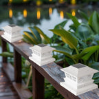 4-Pack Solar Post Cap Lights, 2-Mode Warm White Waterproof
