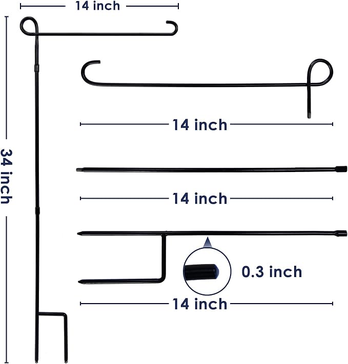 Solar Flagpole Lamp, Auto On/Off