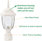 Daylight White Solar Pole Lantern, Outdoor Post Lighting