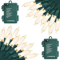2-Pack 50 LED Christmas Twinkle Lights, 18ft Waterproof for Backyard