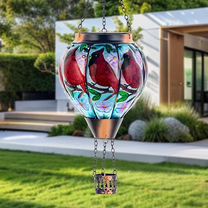 Cardinal Solar Patio Lanterns, Rustic Waterproof LED