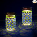 Mosaic Solar Hanging Lanterns 2-Pack, Classic Patio Decor
