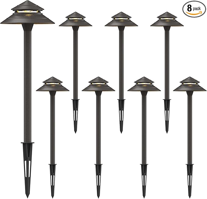 Warm White Solar Path Lights, Outdoor Yard LED