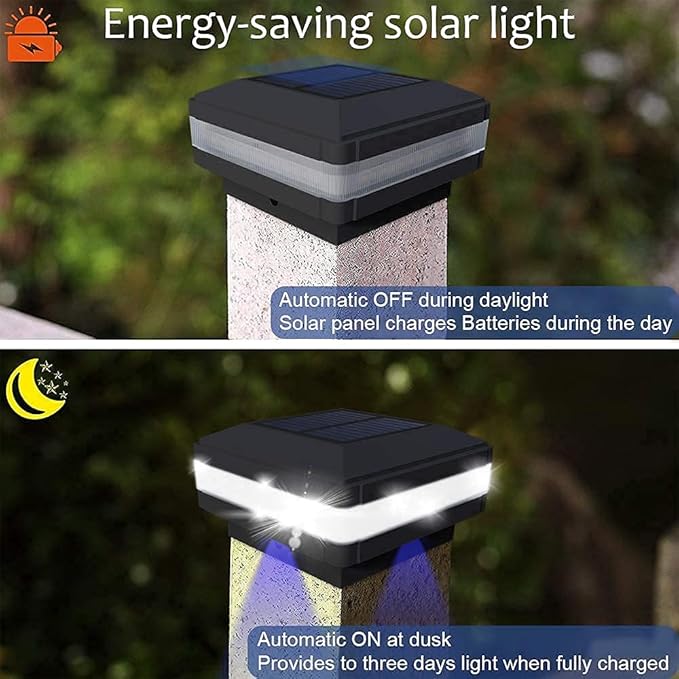 Solar Post Cap Lights, Waterproof LED