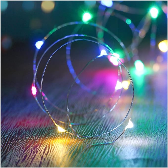 XINKAITE Waterproof LED String Lights - Fairy Starry Lights for Indoor & Outdoor DIY Decoration, Home Parties, Christmas Holiday (10FT/3Meters, Multicolor)