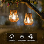 2-Pack Elegant Garden Solar Lanterns for Yard, Waterproof LED