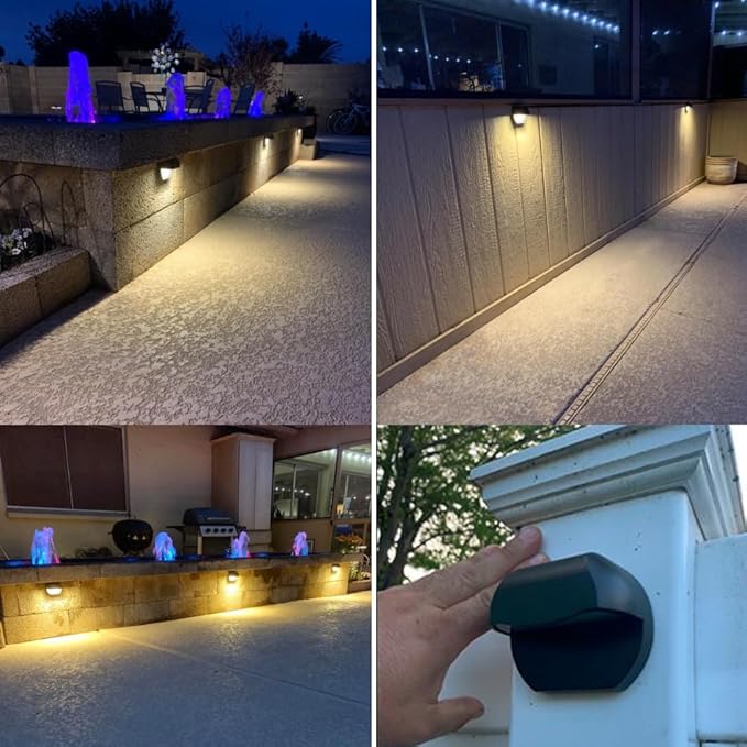 Outdoor Deck Lights LED Landscape Lighting Low Voltage 12V AC/DC Cast Aluminum Patio Post Step Lights Fence Retaining Wall Mounting Light Warm White Textured Black Finish Pack of 2