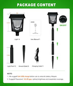 6-Pack Black Solar Path Lights, Outdoor Yard LED