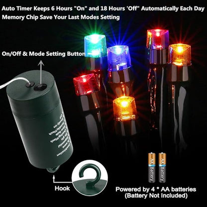 Joomer Battery Christmas Lights, 66ft 200LED Fairy Lights Battery Operated Timer 8 Modes Waterproof for Outdoor Home Garden Party Holiday Christmas Trees Decoration (Multicolor)