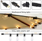 20ft String Lights for Patio, Waterproof LED