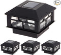 4-Pack Black Yard Post Cap Lights, Solar LED