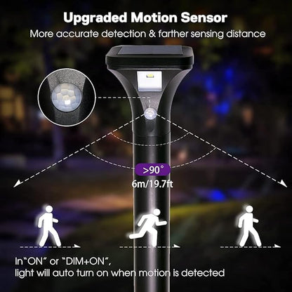 Solar Outdoor Lights with Motion Sensor – Waterproof LED Pathway Lights for Yard, Garden, Walkway, Driveway – Auto On/Off, Easy Installation (4 Pack)