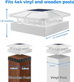 White Solar Fence Post Caps 8-Pack, Fence LED