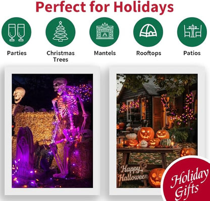 Halloween Patio String Lights, 16ft 50 LED Waterproof