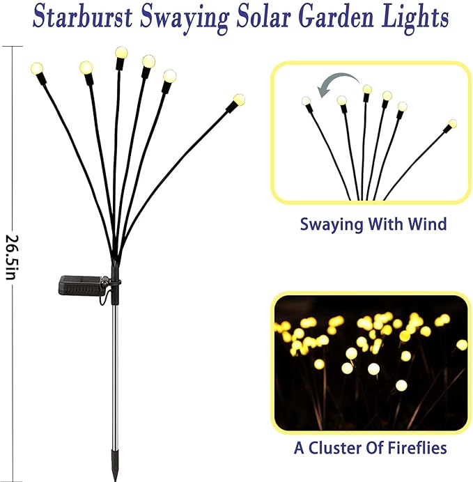 10-Pack Solar Landscape Lights for Walkway