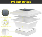 Cool White Solar Fence Post Caps 12-Pack, Patio LED